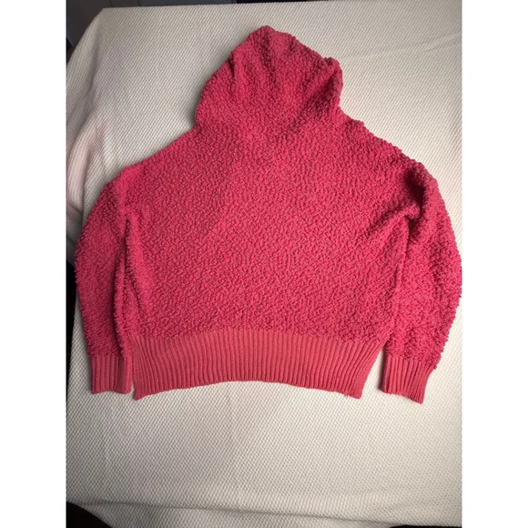 Women's POLIM Pink Textured Hoodie Sweater Size M - Picture 3 of 6